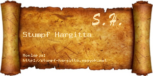 Stumpf Hargitta névjegykártya